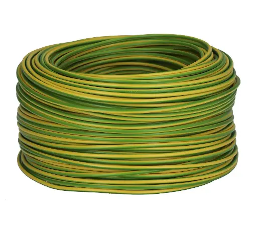 Câble d'installation doublement isolé jaune-vert – câble LgY 1,5 mm² - ROULEAU 100 mc